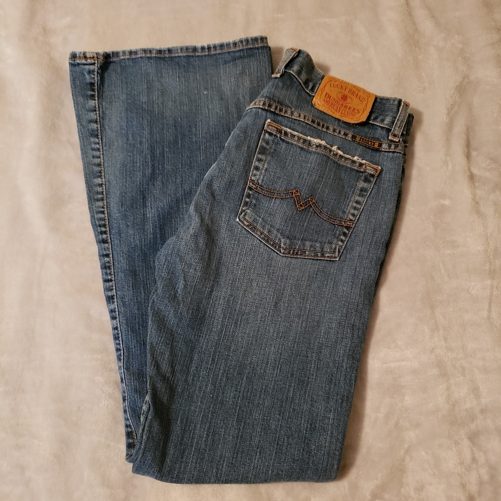Lucky Brand Bootcut Low Rise Dungarees-sz 6- EUC